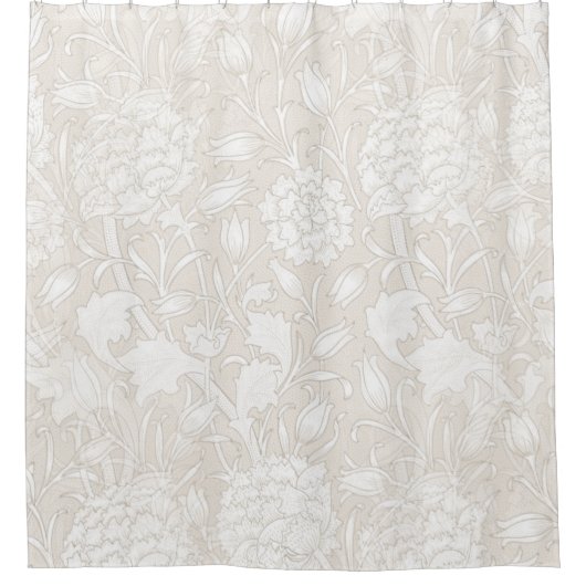 William Morris Floral Pattern in Sepia Douchegordijn (Voorkant)