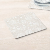 William Morris Floral Pattern in Sepia Kartonnen Onderzetters (Schuin)