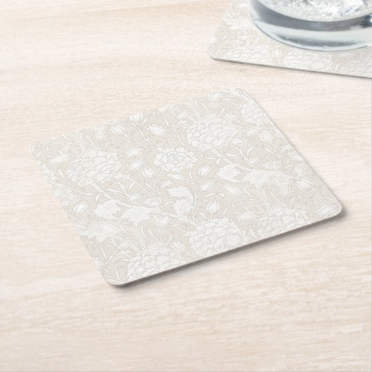William Morris Floral Pattern in Sepia Kartonnen Onderzetters (Schuin)