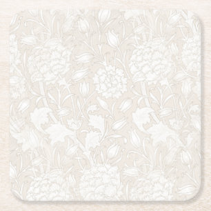 William Morris Floral Pattern in Sepia Kartonnen Onderzetters