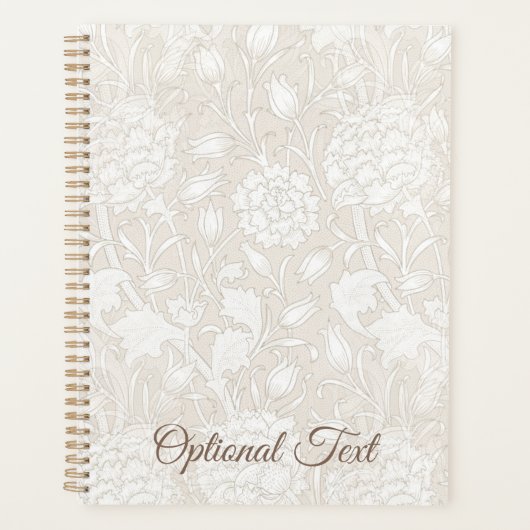William Morris Floral Pattern in Sepia Planner (Voorkant)