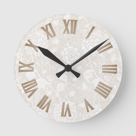 William Morris Floral Pattern in Sepia Ronde Klok (Voorkant)