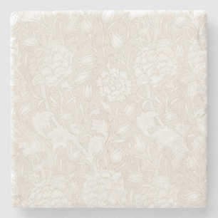 William Morris Floral Pattern in Sepia Stenen Onderzetter