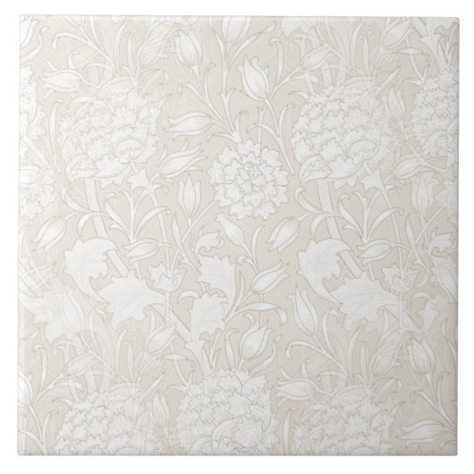 William Morris Floral Pattern in Sepia  Tegeltje (Voorkant)