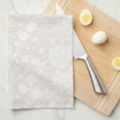 William Morris Floral Pattern in Sepia Theedoek (Quarter Fold)