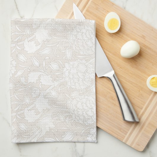 William Morris Floral Pattern in Sepia Theedoek (Quarter Fold)