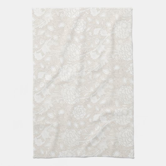 William Morris Floral Pattern in Sepia Theedoek (Verticaal)