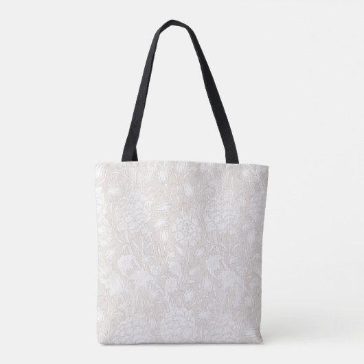 William Morris Floral Pattern in Sepia Tote Bag (Achterkant)