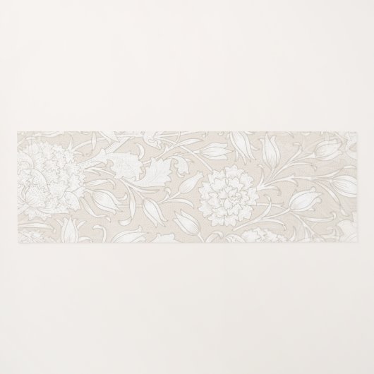 William Morris Floral Pattern in Sepia Yogamat (Achterkant (horizontaal))