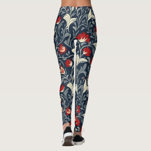 William Morris Floral Pattern Leggings (Achterkant)