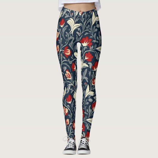 William Morris Floral Pattern Leggings (Voorkant)