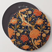 William Morris Floral Pattern Round Button (Voorkant /achterkant)