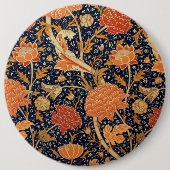 William Morris Floral Pattern Round Button (Voorkant)