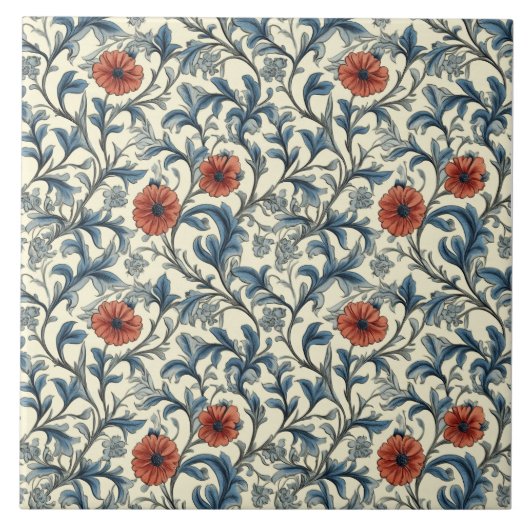 William Morris Floral Pattern Tegeltje (Voorkant)