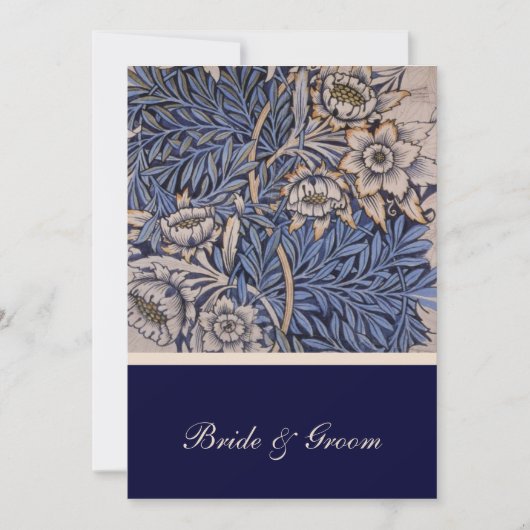 William Morris Floral Pattern Wedding Invitation Kaart (Voorkant)