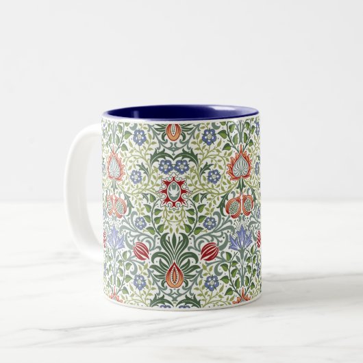William Morris Floral Persian Pattern Tweekleurige Koffiemok (Voorkant links)