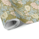 William Morris  Floral Pink Chrysanthemum Cadeaupapier (Rol Hoek)