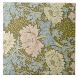 William Morris Floral Pink Chrysanthemum Tegeltje