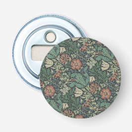 William Morris  Floral Pink Green Compton Button Flesopener
