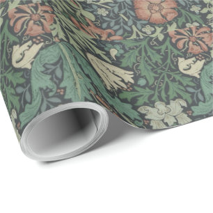 William Morris  Floral Pink Green Compton Cadeaupapier