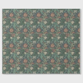 William Morris  Floral Pink Green Compton Cadeaupapier (Vlak)