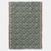 William Morris  Floral Pink Green Compton Deken (Voorkant Verticaal)