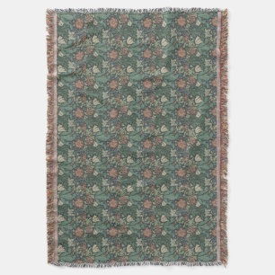 William Morris  Floral Pink Green Compton Deken