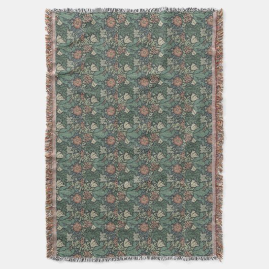 William Morris  Floral Pink Green Compton Deken (Voorkant Verticaal)