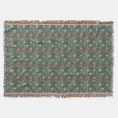 William Morris  Floral Pink Green Compton Deken (Voorkant)