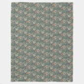 William Morris  Floral Pink Green Compton Fleece Deken (Voorkant)