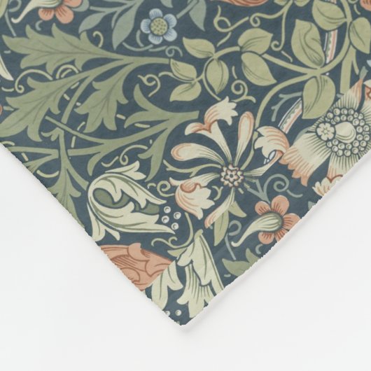 William Morris Floral Pink Green Compton Fleece Deken (Hoek)