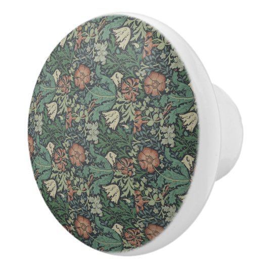 William Morris  Floral Pink Green Compton Keramische Knop (Rechts)