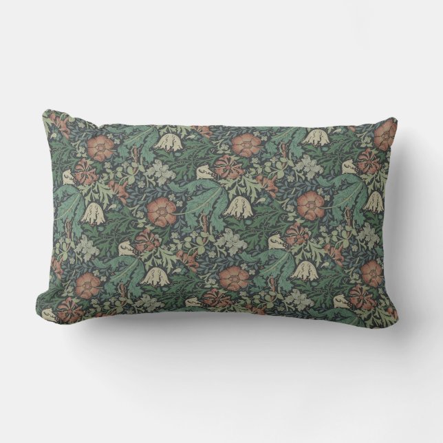 William Morris  Floral Pink Green Compton Kussen (Voorkant)