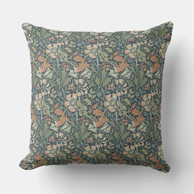William Morris  Floral Pink Green Compton Kussen (Voorkant)