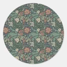 William Morris  Floral Pink Green Compton Ronde Sticker