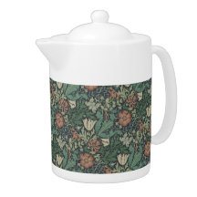 William Morris  Floral Pink Green Compton