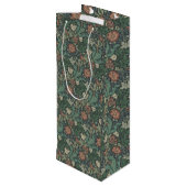 William Morris Floral Pink Green Compton Wijn Cadeautas (Achterkant Gekanteld)