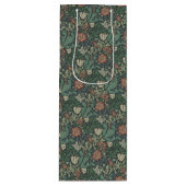 William Morris Floral Pink Green Compton Wijn Cadeautas (Voorkant)