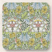 William Morris Floral Pink Green Myrtle Bier Onderzetter (Voorkant)