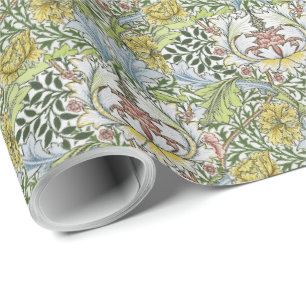 William Morris  Floral Pink Green Myrtle Cadeaupapier