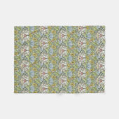 William Morris  Floral Pink Green Myrtle Fleece Deken (Voorkant (Horizontaal))