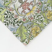 William Morris  Floral Pink Green Myrtle Fleece Deken (Hoek)