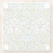 William Morris Floral Pink Green Myrtle Glazen Onderzetter (Achterkant)