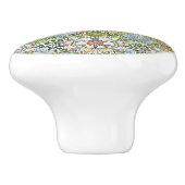 William Morris  Floral Pink Green Myrtle Keramische Knop (Zijkant)