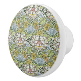 William Morris  Floral Pink Green Myrtle Keramische Knop