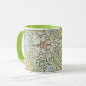 William Morris  Floral Pink Green Myrtle Mok (Voorkant links)