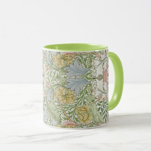 William Morris  Floral Pink Green Myrtle Mok (Voorkant rechts)