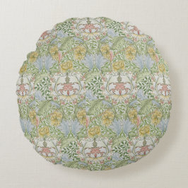 William Morris  Floral Pink Green Myrtle Rond Kussen