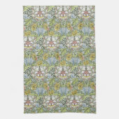 William Morris Floral Pink Green Myrtle Theedoek (Verticaal)