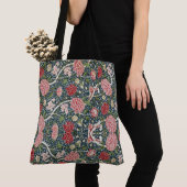 William Morris  Floral Pink Green Tote Bag (Dichtbij)